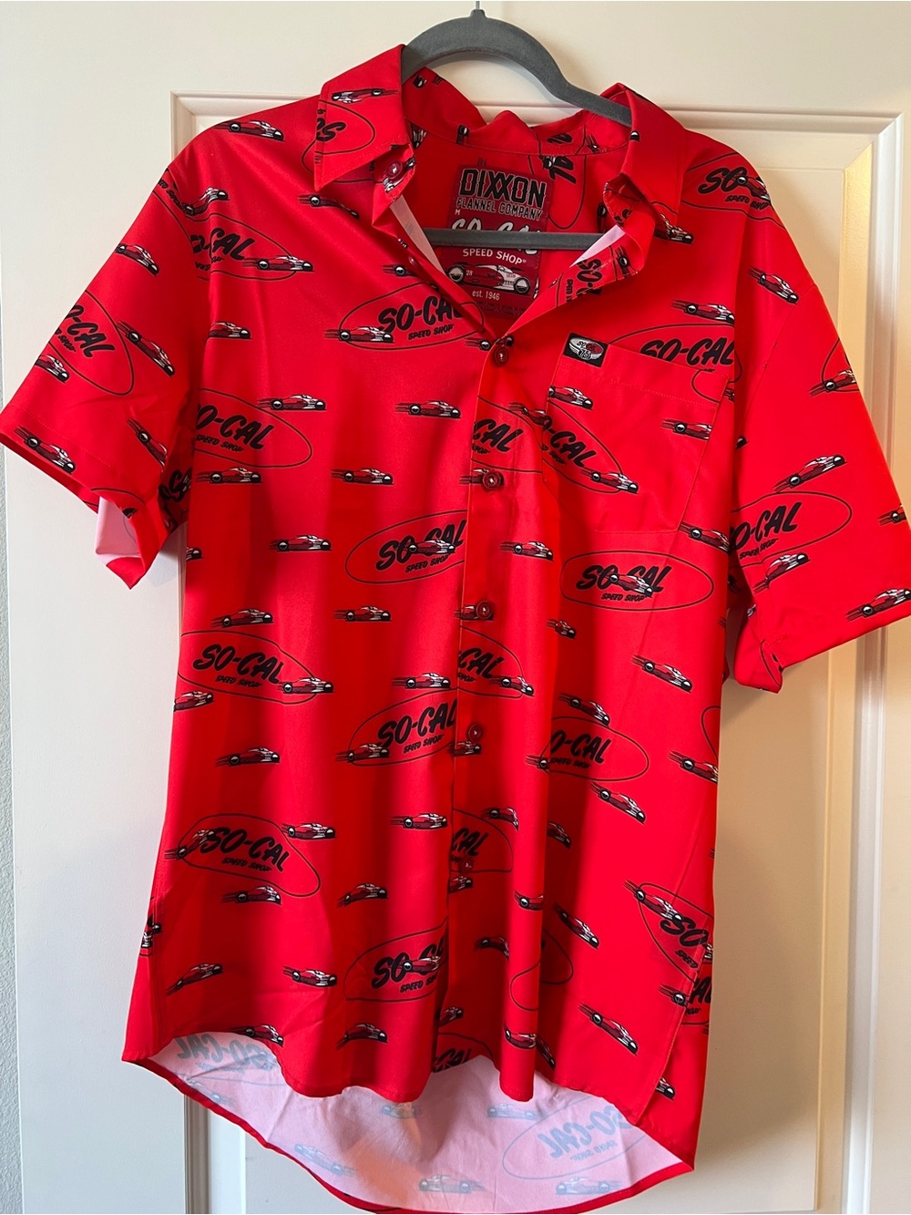 DIXXON Red SO-CAL Short Sleeve Button-Down Camp Shirt